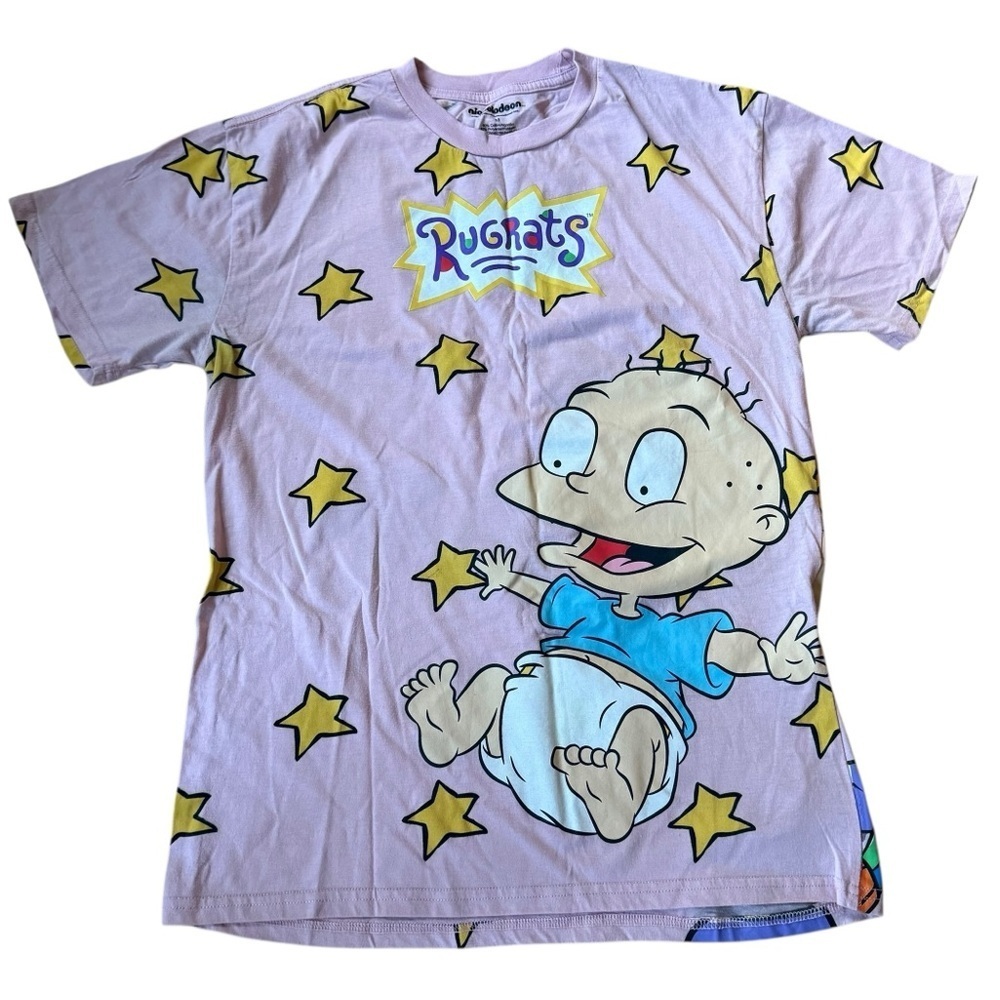 Nickelodeon Rugrats Womens Graphic T-Shirt with Stars Size Medium